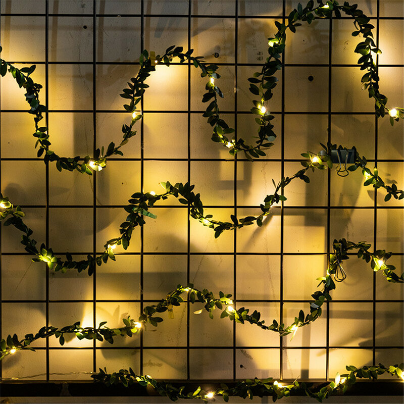 2/3/5/10 متر صغيرة خضراء ورقة جارلاند LED الأسلاك النحاسية الجنية سلسلة أضواء لعيد الميلاد حفلة السنة الجديدة الزفاف عطلة الديكور