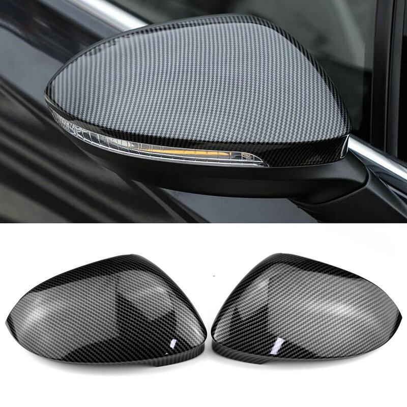 ل فولكسفاغن جولف MK8 الثامن 8 الجانب مرآة يغطي قبعات (نظرة الكربون) 2020 2021 2022 ل VW لامعة الأسود الجناح الرؤية الخلفية