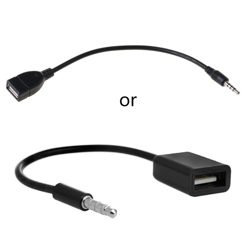 3.5 مللي متر ذكر AUX وصلات صوت جاك إلى USB 2.0 أنثى محول كابل الحبل Fr سيارة MP3