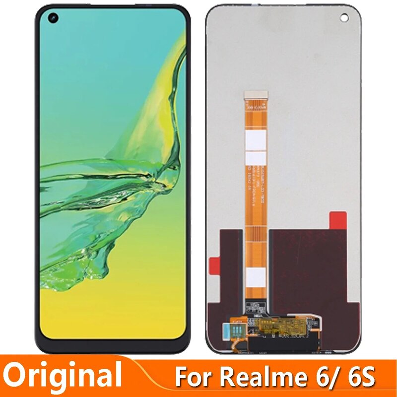 الأصلي 6.5 "ل Realme 6S RMX2002 شاشة الكريستال السائل مجموعة المحولات الرقمية لشاشة تعمل بلمس استبدال أجزاء ل Realme 6 RMX2001