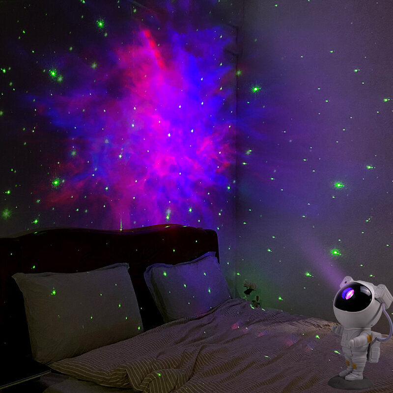 غالاكسي العارض ضوء النجوم السماء ليلة مصباح لغرفة النوم ديكور رائد الفضاء الإنارة الزخرفية أضواء الليل هدية للأطفال