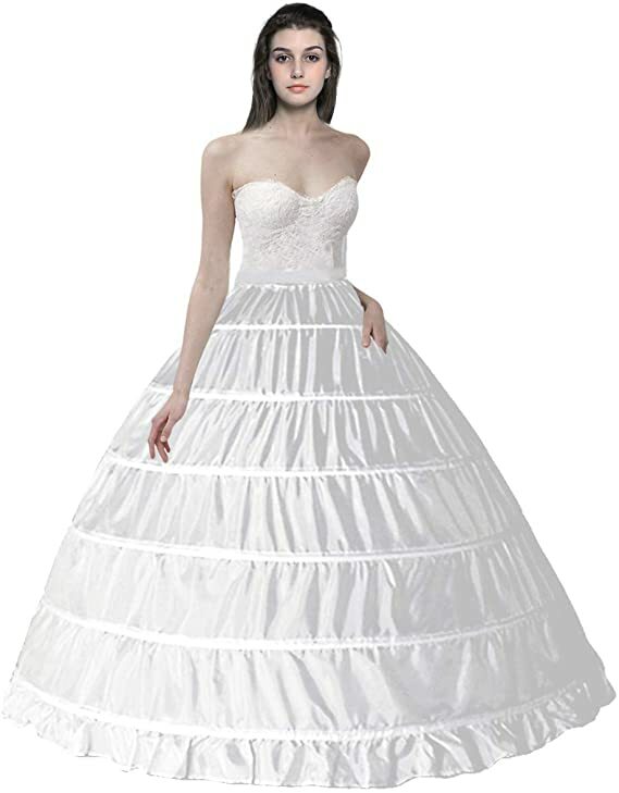رومانسية تصميم جديد كرينولين 6 هوب الكرة فستان الزفاف ثوب ثوب نسائي تنورة زلة لحفل الزفاف