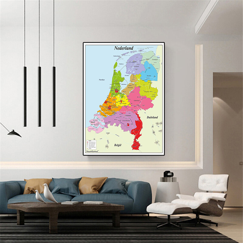 60*90 سنتيمتر خريطة هولندا في الهولندية ديكور ملصق حائط لوح رسم ديكور غرفة المعيشة ديكور المنزل اللوازم المدرسية