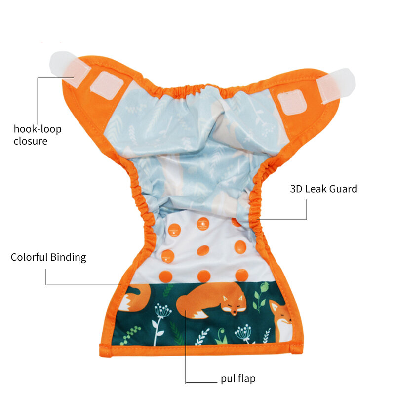 EezKoala-غطاء حفاضات للأطفال حديثي الولادة ، صديق للبيئة ، مقاوم للماء ، حفاضات بغطاء بيئي ، قابلة لإعادة الاستخدام ، قابلة للغسل ، قابلة للتعديل ، 4 الكثير