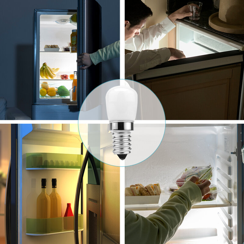 2 قطعة LED الثلاجة ضوء لمبة E14 3 واط الثلاجة لمبة ذرة التيار المتناوب 220 فولت LED مصباح أبيض/دافئ الأبيض SMD2835 استبدال أضواء الهالوجين