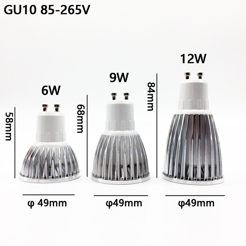 السوبر مشرق LED الأضواء لمبة GU10Light عكس الضوء Led 110 فولت 220 فولت التيار المتناوب 6 واط 9 واط 12 واط LED GU5.3 GU10 COB LED ضوء المصباح GU 10 led GU5.3