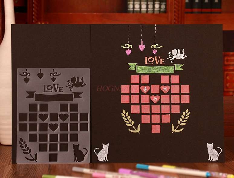 8 قطعة حاكم الدانتيل جوفاء اللوحة قالب ألبوم دليل بطاقة سوداء أداة المواد اللوحة النسخة