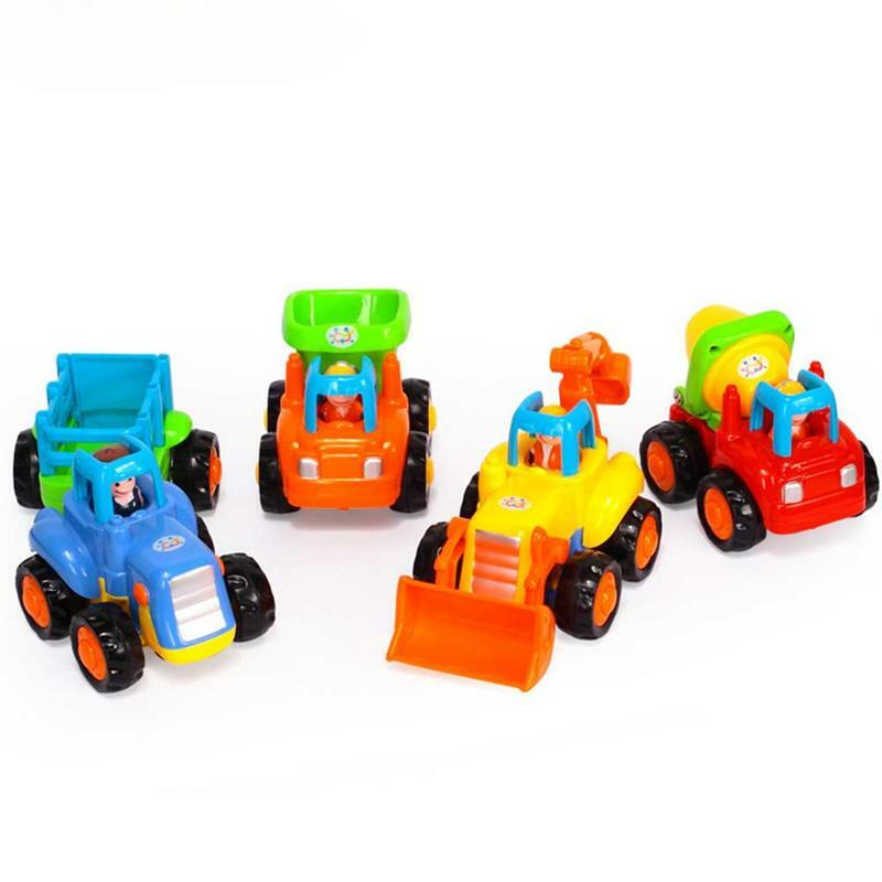 أطفال سيارة لعبة الجرارات سيارة نموذج الهندسة فان نموذج الاطفال التعلم المبكر لعبة الأزرق