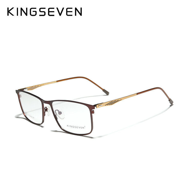 KINGSEVEN سبائك التيتانيوم النظارات البصرية إطار الرجال 2022 مربع قصر النظر وصفة طبية النظارات