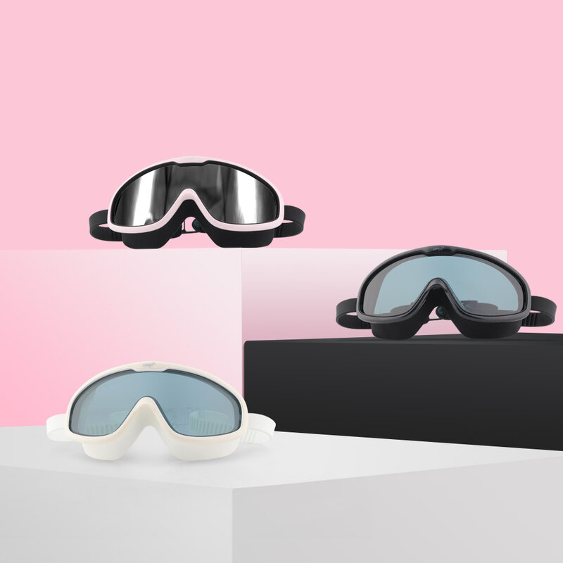 COPOZZ 2022 مكافحة الضباب نظارات الوقاية للسباحة على شكل كامل عدسة UV حماية مع إطار سيليكون كبير نظارات سباحة للرجال والنساء