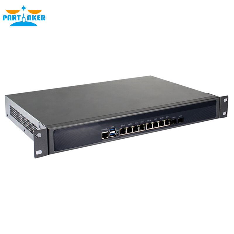 Partaker-R7 1U Rackmount جدار الحماية ، أجهزة أمن الشبكة ، إنتل كور i5 ، 2520 م ، 8 × إنتل I-211 منافذ جيجابت إيثرنت ، 2 SFP