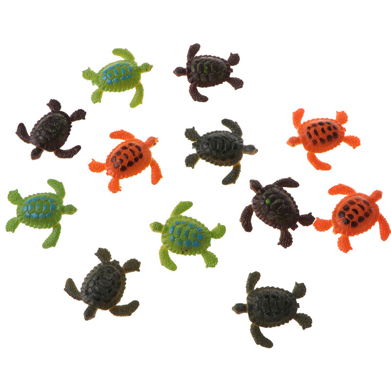 12pcs Plastic Animal Turtles Model Figures Girls Boys Party Bag Filler