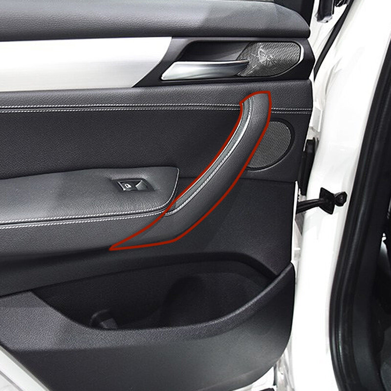 مقبض الباب الداخلي LHD RHD ، مع غطاء جلدي ، لسيارات BMW X3 X4 F25 F26 2010-2016