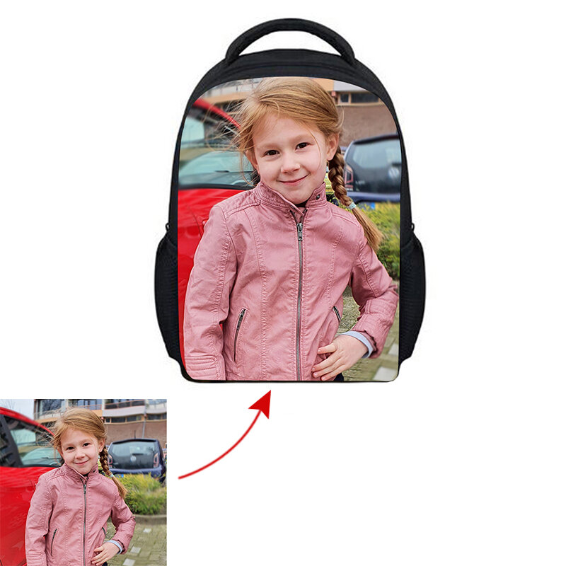 حقيبة ظهر مخصصة مع صورة ملونة ، حقيبة مدرسية للطلاب ، حقيبة ظهر بسحاب للأولاد والبنات ، هدية الكريسماس ، 2020