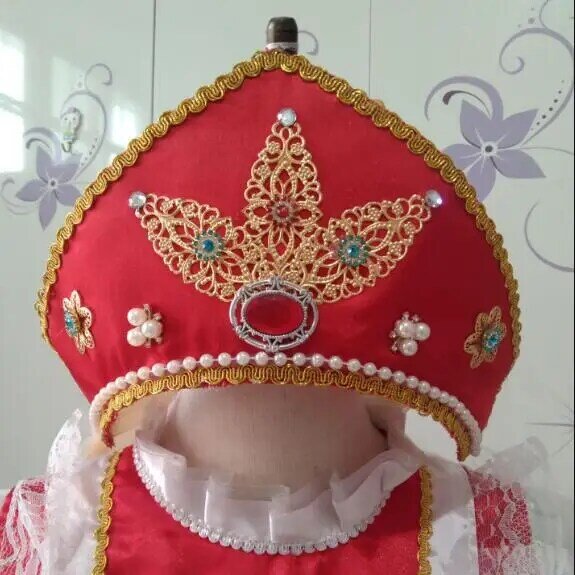 الروسية الرقص الشعبي قبعة النساء أغطية الرأس الترتر قبعة المرحلة العرقية لامعة