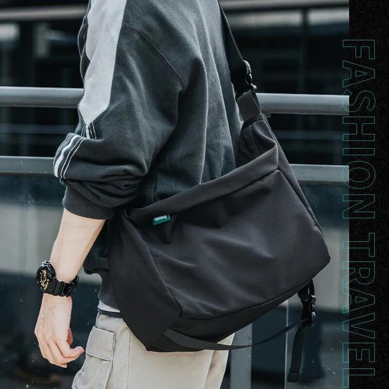 حقيبة ساعي حقيبة الكتف للرجال حقيبة أنيقة ذات سعة كبيرة موضة حقائب الاتجاه للنساء 2021 أسود حقيبة كروسبودي حقائب نسائية