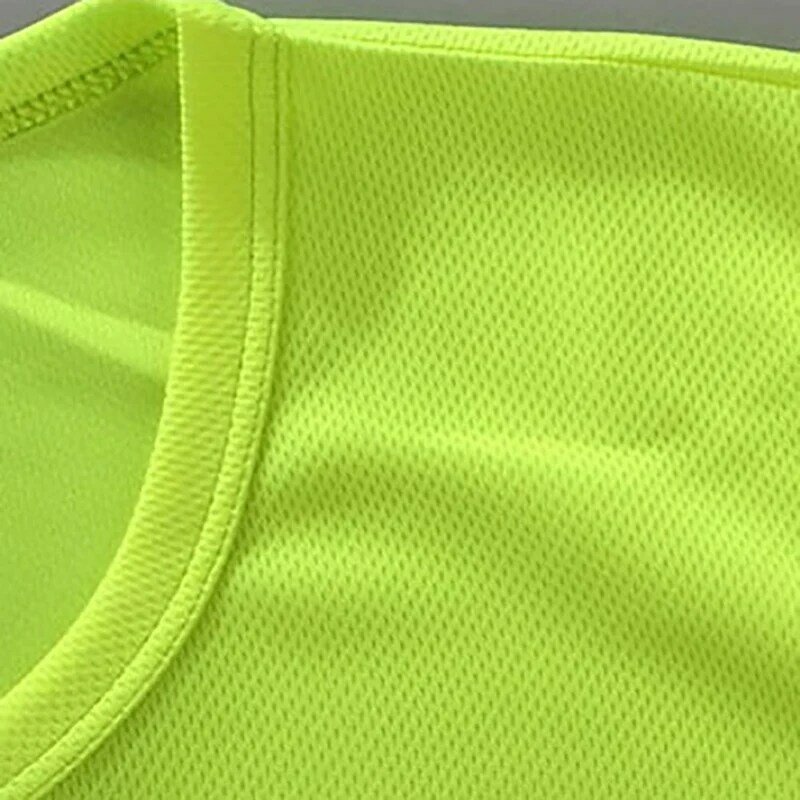 Flective سلامة تي شيرت الفلورسنت عالية الوضوح سلامة العمل قمصان الرجال النساء الصيف تنفس عاكس تشغيل تي شيرت