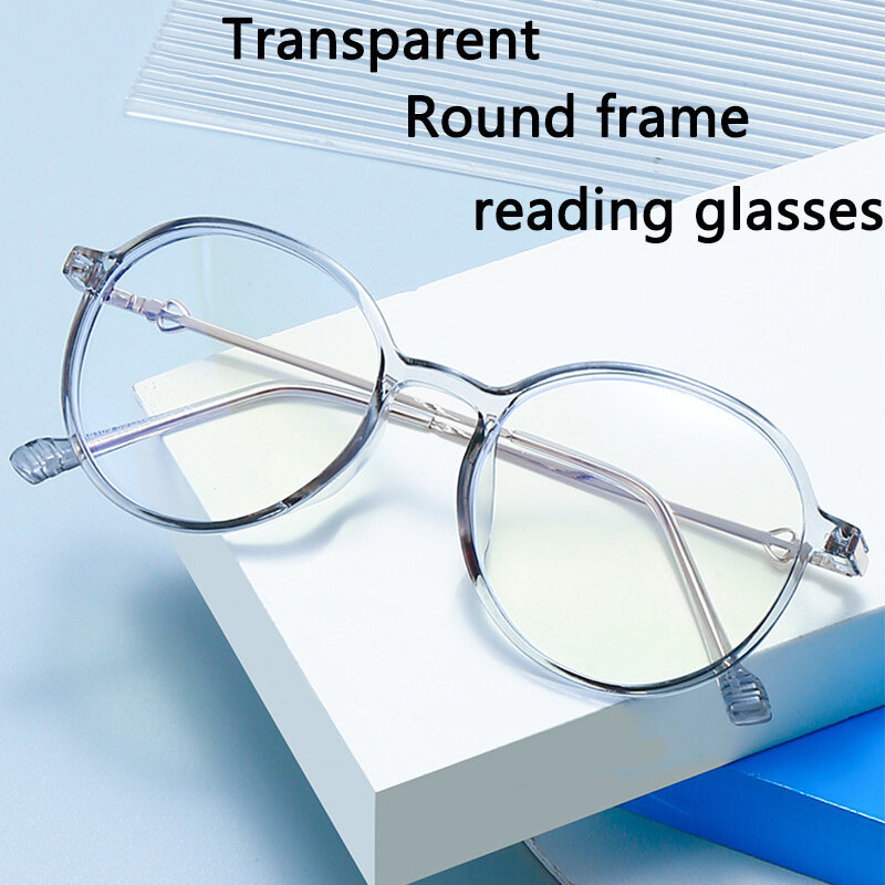 نظارات للقراءة النساء الرجال شفافة مكافحة نظارات الضوء الأزرق خفيفة الكمبيوتر البصرية حافة مستديرة قارئ النظارات بالجملة