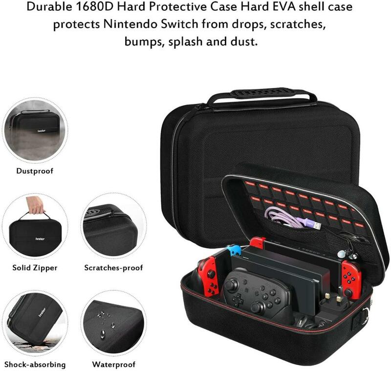 حقيبة تخزين محمولة لجهاز Nintendo Switch ، حقيبة واقية صلبة مع بطانة لجهاز Nintendo Switch Pro control
