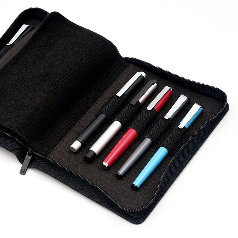 KACO ALIO القلم حقيبة التخزين المحمولة سستة حقيبة أقلام رصاص القلم مقاوم للماء قماش أسود رمادي لمدة 10 20 أقلام
