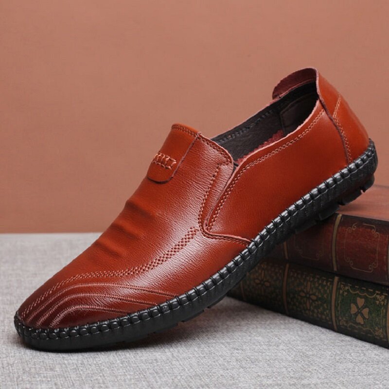 الرجال الأحذية الجلدية الحقيقية الأعمال فستان أحذية جديدة عادية الأصلي الاجتماعية أحذية الرجال الكلاسيكية الأسود أفخم لينة أحذية مقاوم للماء