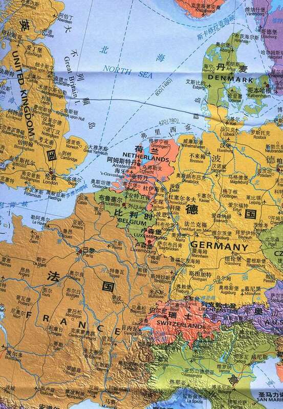 خريطة العالم لأوروبا والإنجليزية ، خريطة العالم ، خريطة السفر