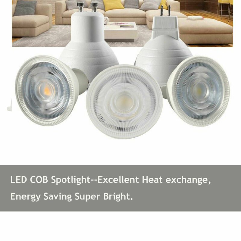 مصباح كشاف LED قابل للتعتيم ، GU10 ، 7 وات ، 220 فولت ، MR16 GU5.3 ، رقاقة COB لتزيين المنزل والمكتب ، أبيض دافئ/بارد