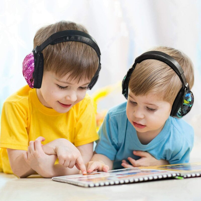 غطاء للأذنين من ZOHAN لحماية الأطفال من الضوضاء واقيات لسماع الأذن قابلة للتعديل للأذنين بتصميم رسوم كرتونية للأطفال NRR22db