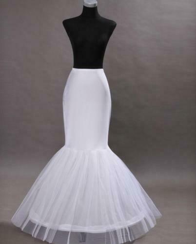 تصميم بسيط الأبيض 1 هوب ذيل السمكة حورية البحر تنورة فستان الزفاف كرينولين ثوب نسائي