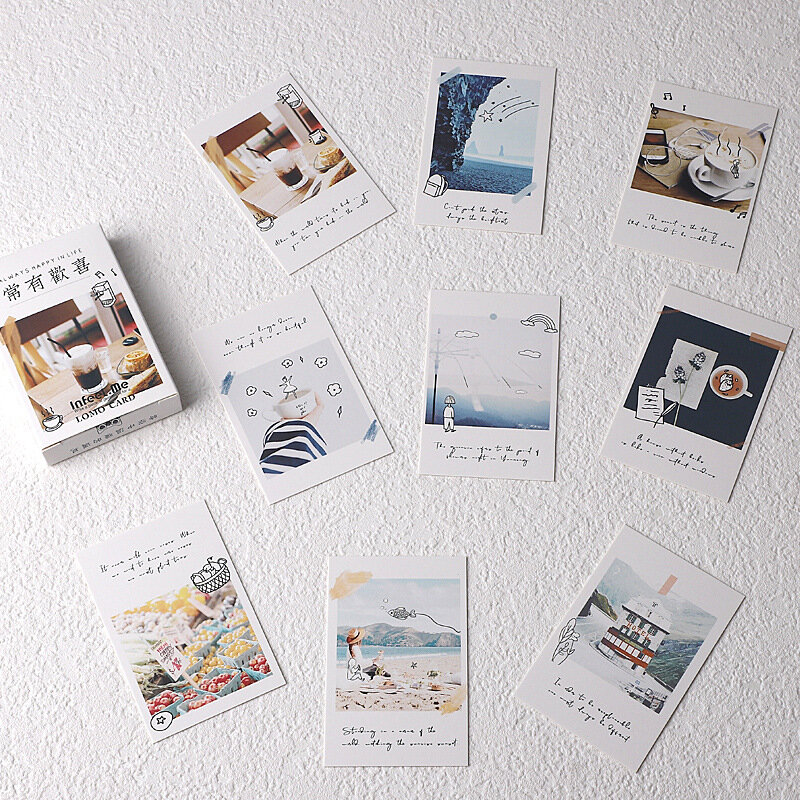 28 قطعة Lomo بطاقة رسالة صغيرة للكتابة كوكتيل مختلف سعيد السفر المرجعية مجلة الديكور تحية ورقة القرطاسية هدية