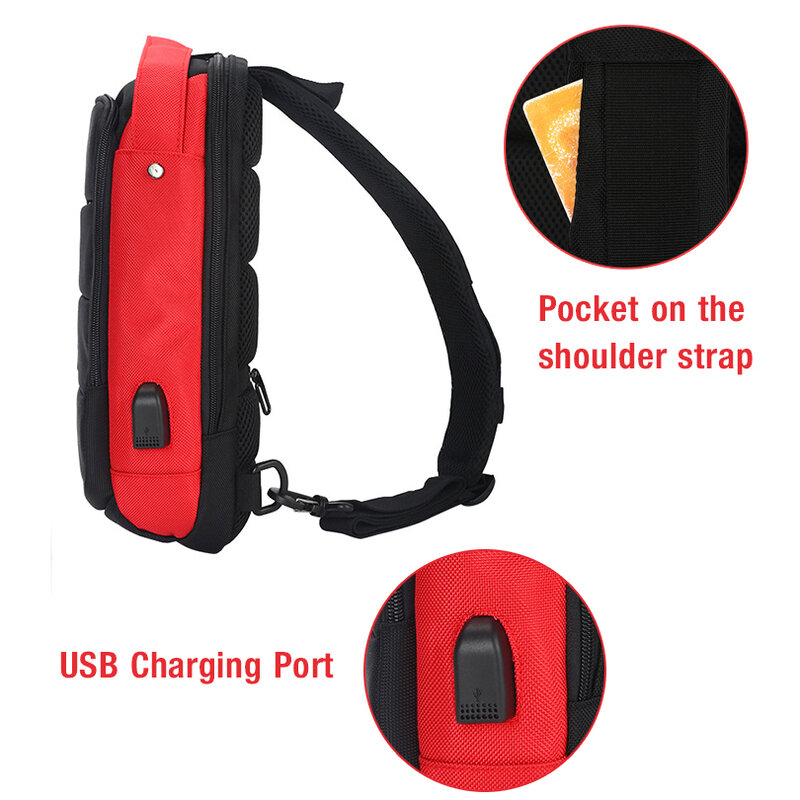 الرجال الصدر حزمة حقائب كروسبودي الرجال USB شحن حقيبة الكتف المرأة سعة كبيرة أكسفورد مقاوم للماء حقيبة رسول عادية 2021