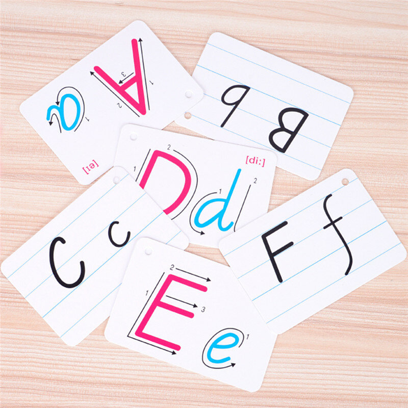 26 بطاقة ذاكرة مونتيسوري لاكتشاف الحروف الأبجدية ، كتابة مخطوطة مع مشبك ، ألعاب تعليمية للأطفال ، تعلم اللغة الإنجليزية