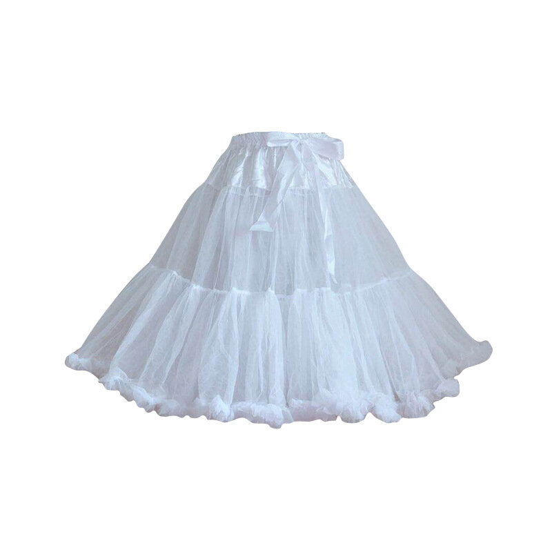 الأبيض تول طبقات منتفخ فتاة صغيرة الزفاف ثوب نسائي 2022 اكسسوارات الزفاف تنورة داخلية