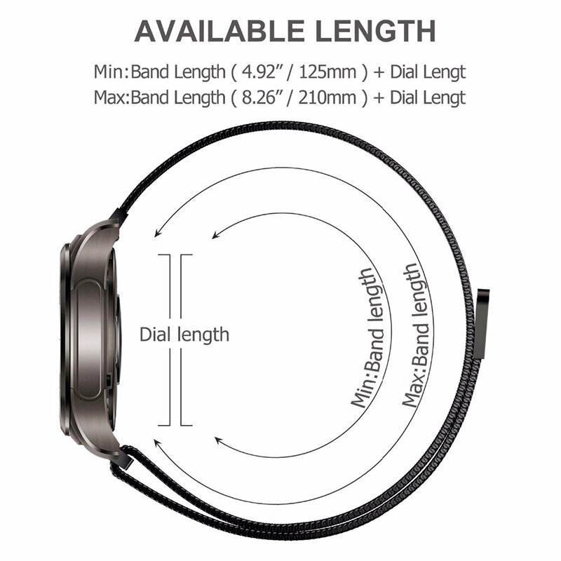 حزام معدني ل سامسونج غالاكسي ساعة ، الكلاسيكية Milanese المغناطيسي حلقة استبدال سوار ، حزام (Watch) ساعة ، 4 ، 5 ، 6 ، نشط 2 ، 40 مللي متر ، 44 مللي متر