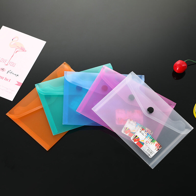 3 قطعة A7 الإبداعية بسيطة شفافة متجمد مشبك حقيبة ملفات حقيبة البيانات البلاستيكية بيل حقيبة طالب اللوازم المكتبية حقيبة التخزين