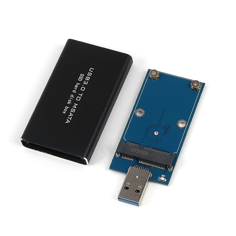 MSATA إلى USB 5Gbps USB 3.0 إلى mSATA SSD الضميمة USB3.0 إلى mSATA حافظة قرص صلب محول M2 SSD صندوق محمول خارجي HDD حافظة HDD