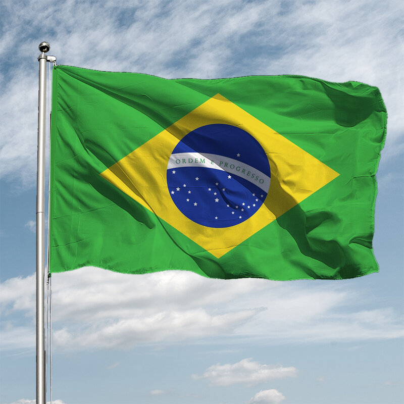 البرازيل العلم الوطني 90x150 سنتيمتر معلقة البوليستر الطباعة الرقمية البرازيل البرازيلي راية العلم للاحتفال