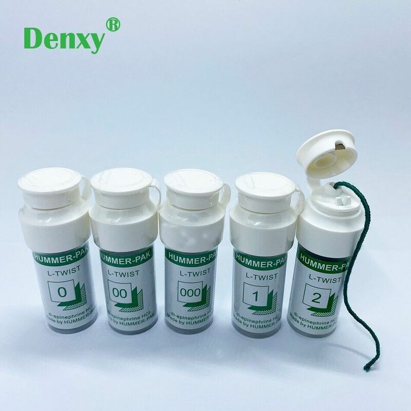 عالية الجودة Denxy 5 زجاجة الأسنان تراجع الحبل خيط الأسنان المتاح اللثة التراجع محبوك القطن الحبل العناية بالفم