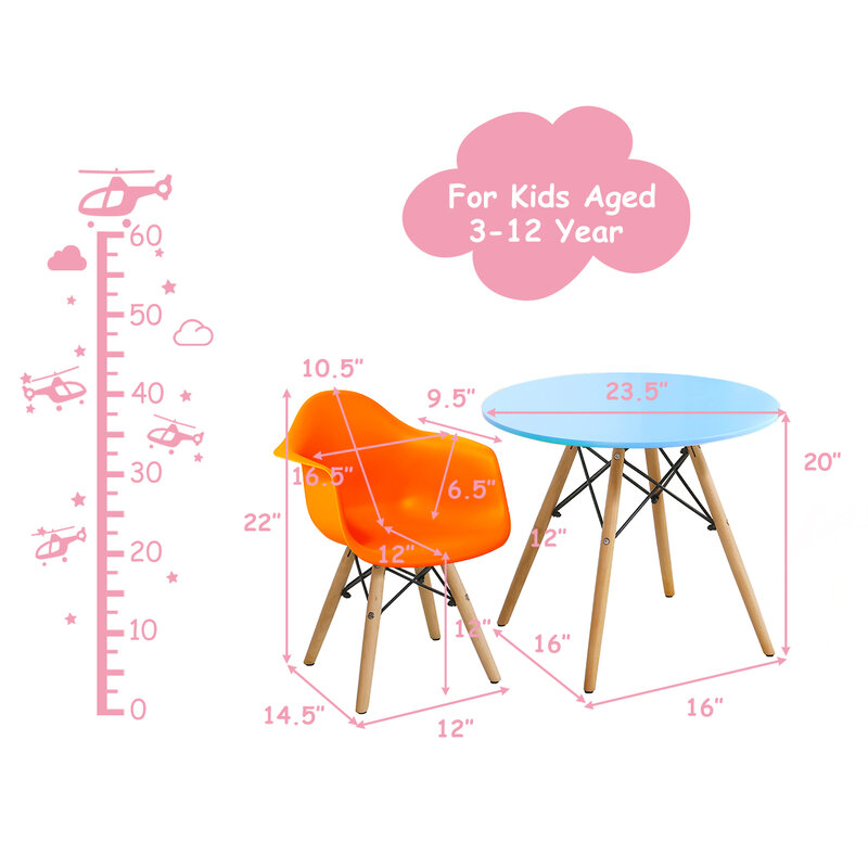 طاولة أطفال و 4 طقم كراسي 5 قطع طاولة تعلم للأطفال ث/4 كراسي لون