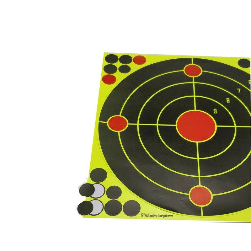 12 "X12" ذاتية اللصق رش سبلاش ورد الفعل (تأثير اللون) اطلاق النار ملصق الأهداف (نقطة حمراء مركزية + الصليب) 10 قطعة/الحزمة