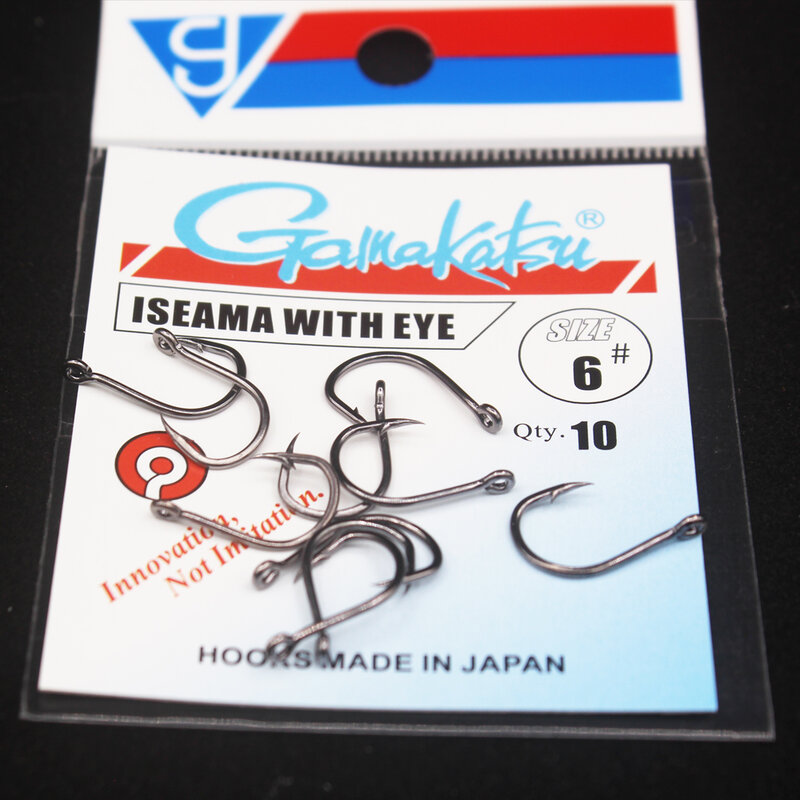 Gamakatsu الصيد هوك 10 قطعة/الوحدة Iseama دائرة الكارب Eyed الصيد هوك حجم 1/0-14 # حلقة العين اليابان الصيد السنانير واحدة الرقصة هوك