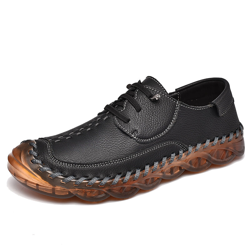 جديد 2022 اليدوية أحذية من الجلد الرجال في الهواء الطلق تنفس حذاء رجالي حذاء رجالي جلد مسطح رائجة البيع الأخفاف ملبوس القدم