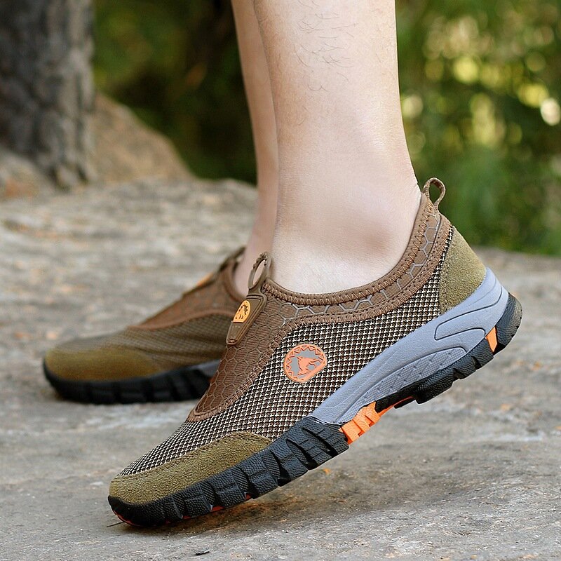 2021 الصيف الرجال شبكة أحذية الانزلاق على الرجال حذاء كاجوال خفيفة الوزن تنفس مريحة المشي أحذية رياضية حجم 13 أحذية رياضية رجالية