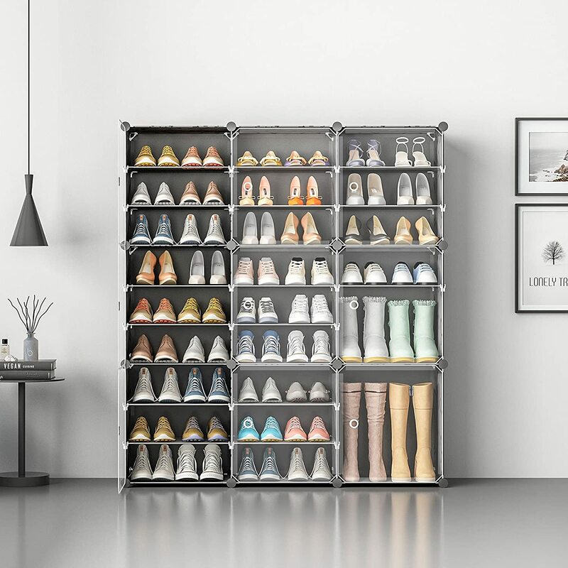 الولايات المتحدة الأحذية الرف سعة كبيرة التمهيد التخزين 12 مكعب أورغانزي وحدات DIY بها بنفسك البلاستيك 6 الطبقة 24-96 أزواج من برج الأحذية كابين