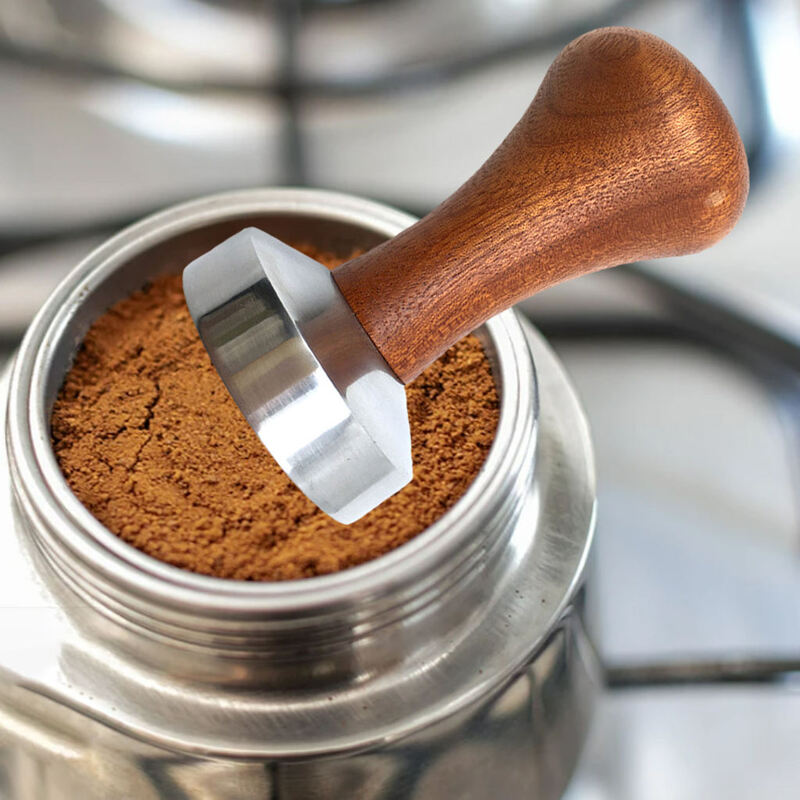 القهوة العبث مسحوق المطرقة الضغط مقبض خشبي القهوة الموزع للقهوة و اسبريسو حصيرة مسحوق المطرقة آلة