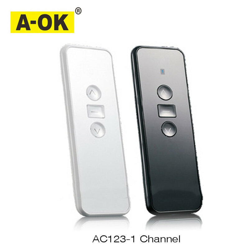 A-OK RF433 عن تحكم AC123-01 AC123-02 AC123-06 AC123-16 ل A-OK RF433 محرك الستائر ، أبيض/أسود اللون اختياري