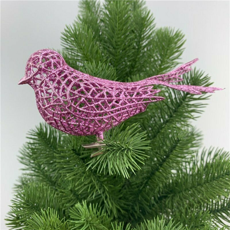 عيد الميلاد الحلي البونسيتة بريق الطيور شجرة معلقة حفلة عيد الميلاد ديكور الهدايا