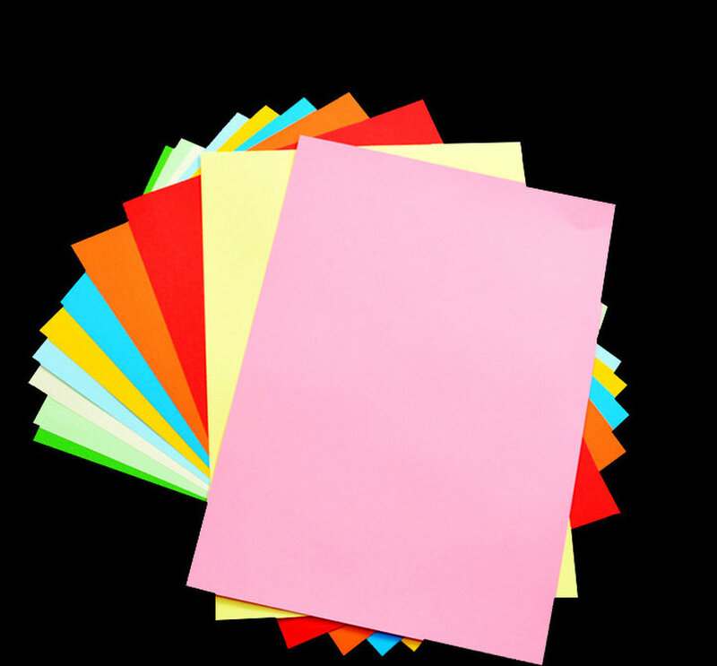 100 قطعة A4 لون طباعة مكتبية ، قاعدة ورقية مفضلة ، خالية من الغبار ، آلة خالية من البطاقات ، نطاق تطبيق واسع