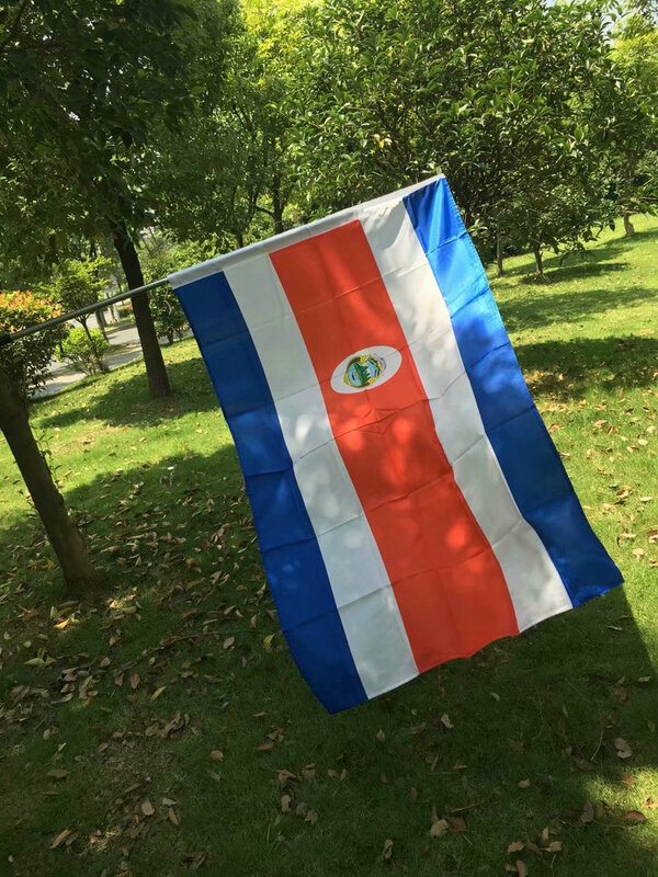 علم كوستاريكا 90x150 سنتيمتر معلقة أعلام كوستاريكا الوطنية البوليستر UV تتلاشى مقاومة راية للزينة