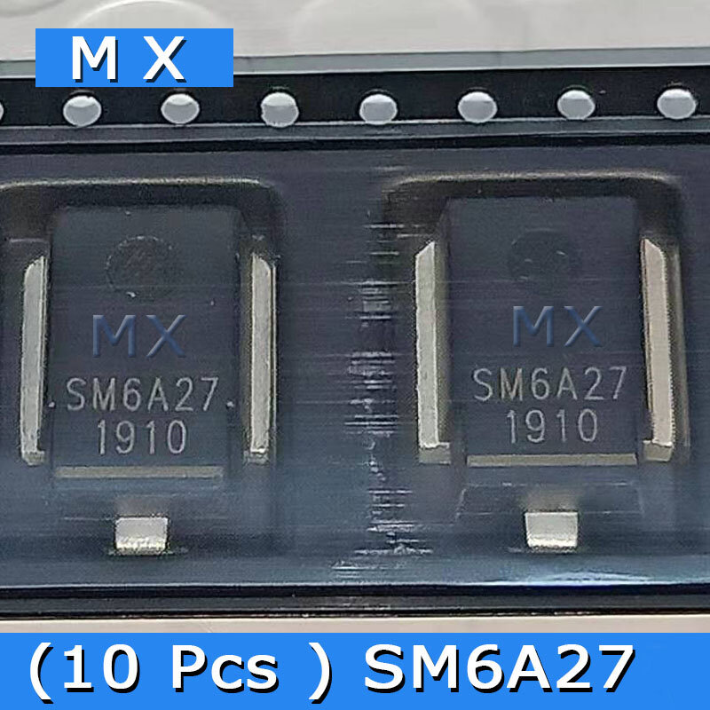 10 قطعة SM6A27 تلفزيونات عابرة قمع ستابليفولت 12 فولت ديود DO-218AB